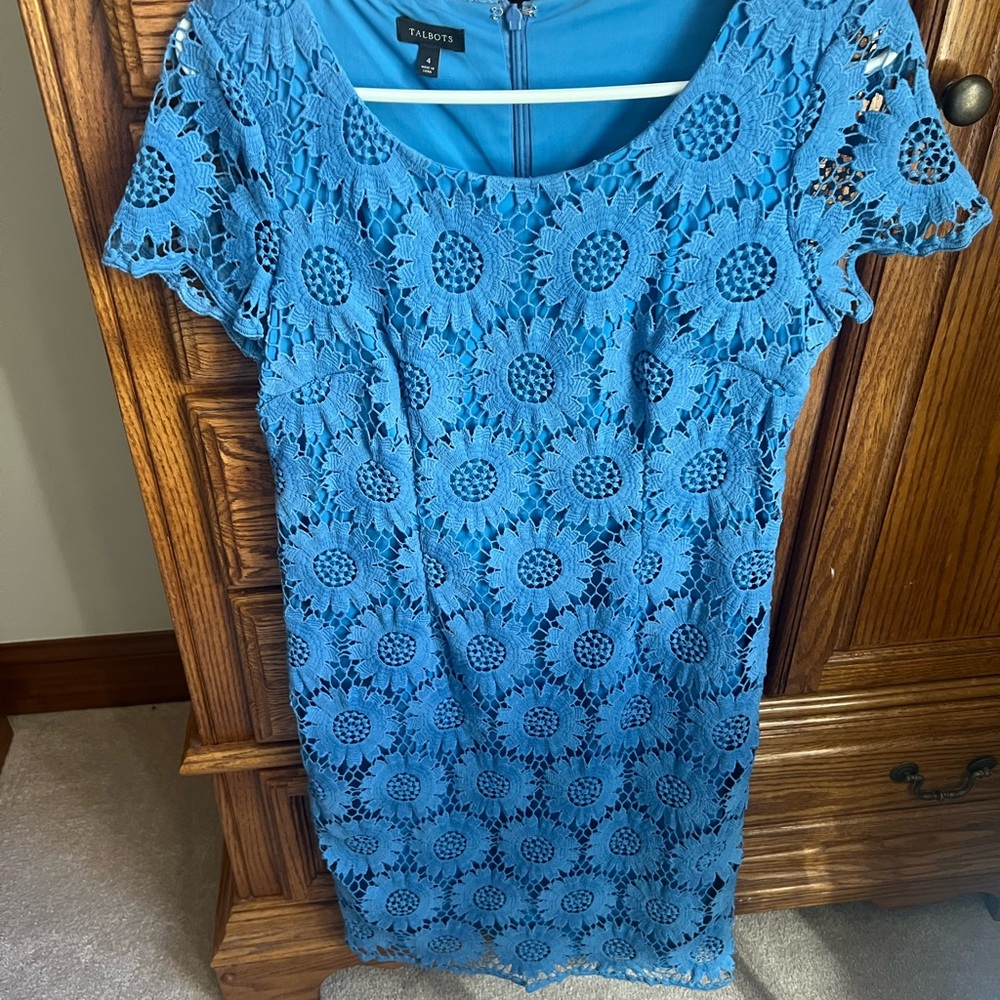 Talbots Blue Lace Dress
